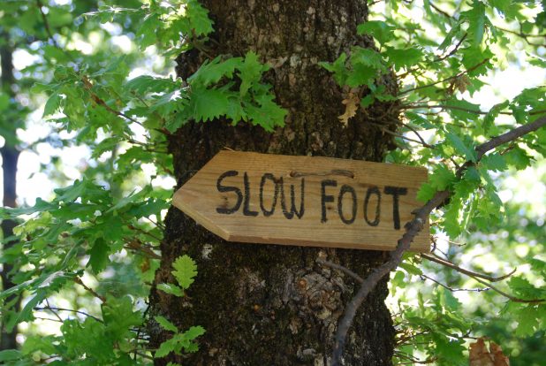 Un'insegna di Slow Foot
