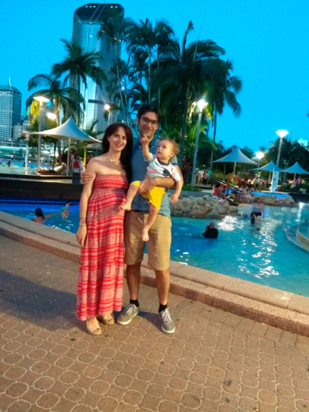 Alessandro Esposito al parco con la famigli a Brisbane Australia